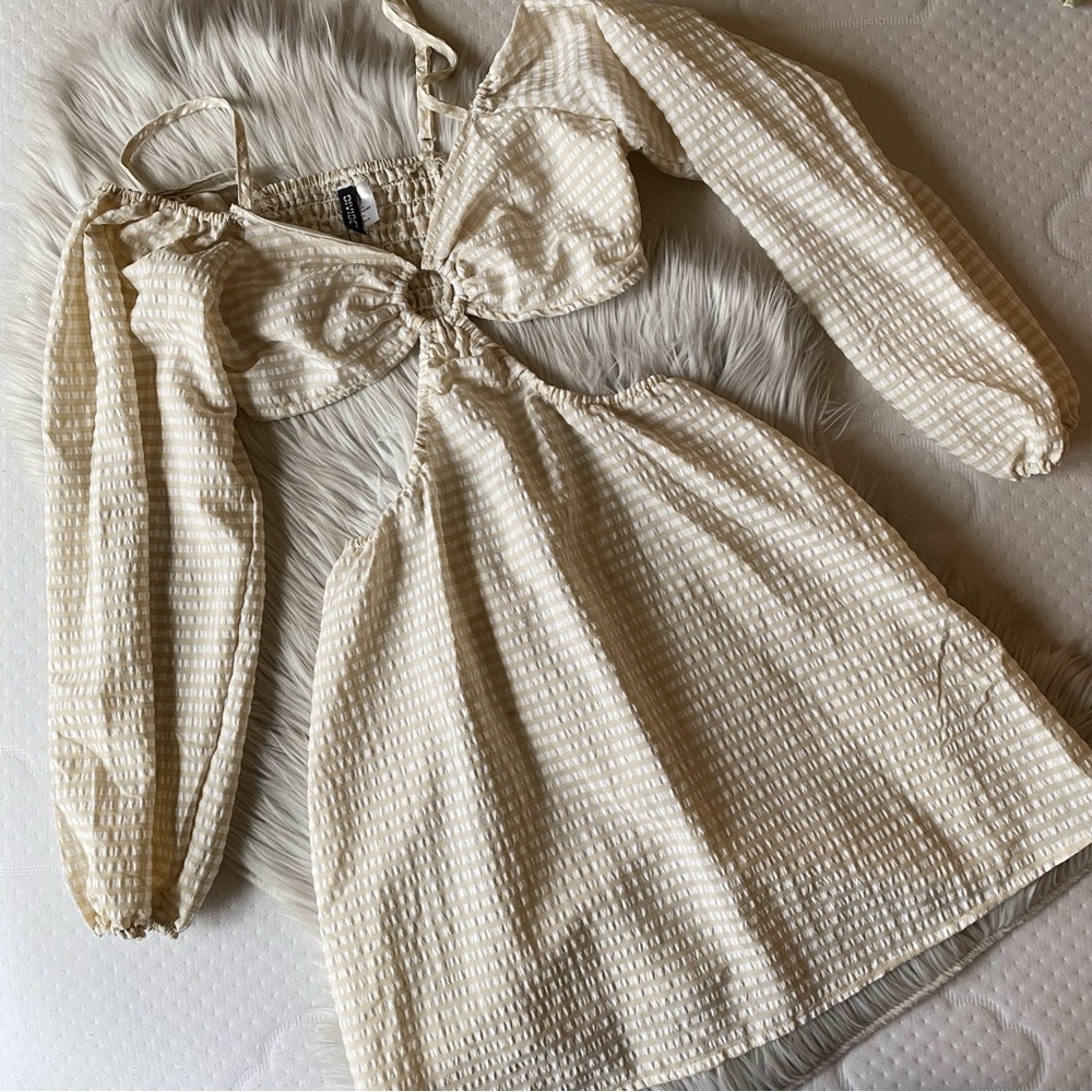 H&M gingham cut-out dress